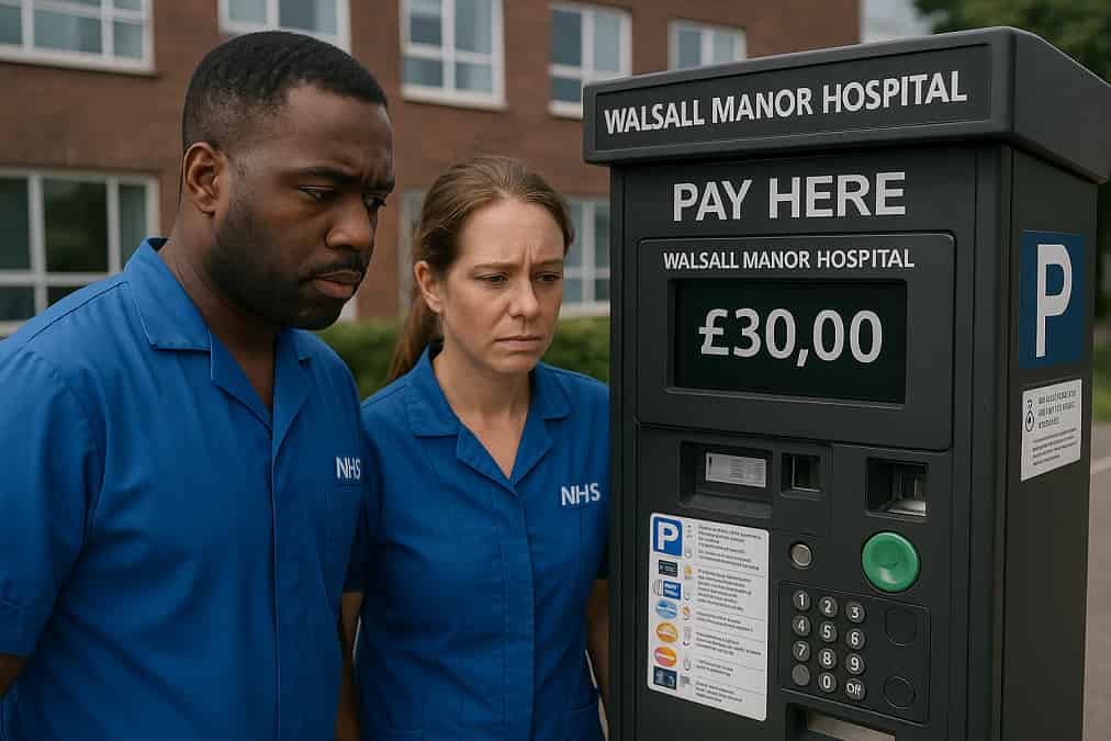 NHS workers protest £30 parking charges at West Midlands hospitals