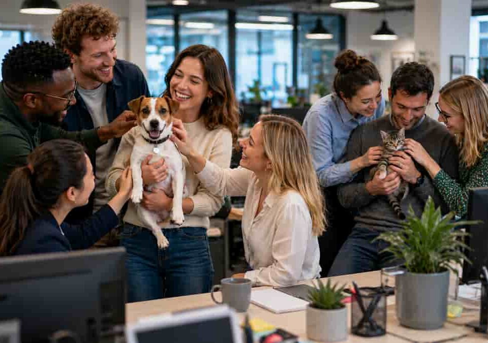 Pets and people in the office