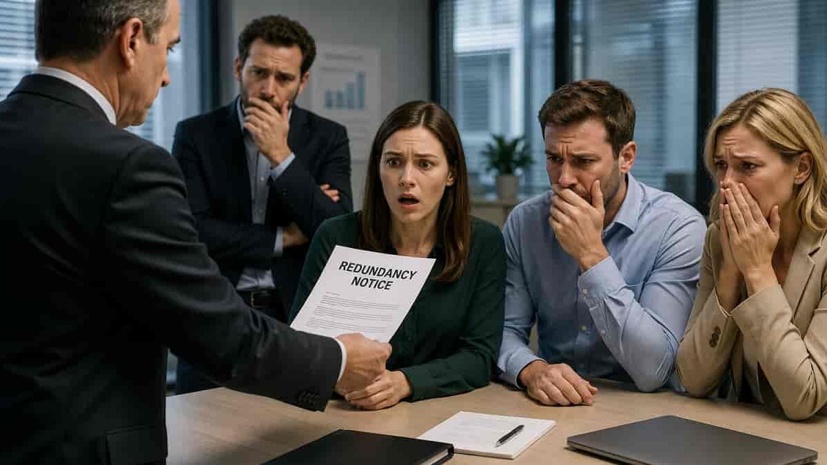 Redundancy notice in tense meeting