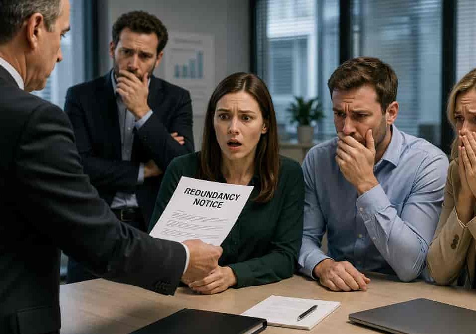 Redundancy notice in tense meeting