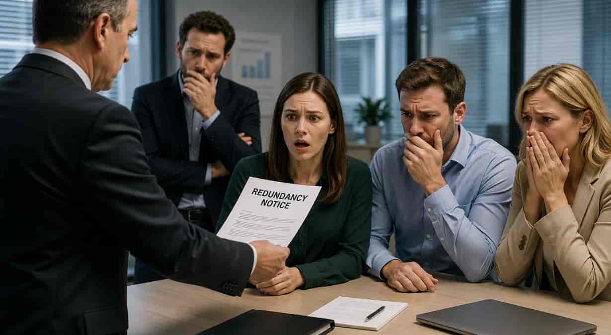 Redundancy notice in tense meeting