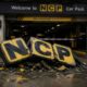 Collapsed NCP sign at car park entrance