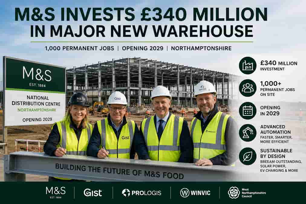 M&S launches £340 million warehouse project creating 1,000 UK jobs