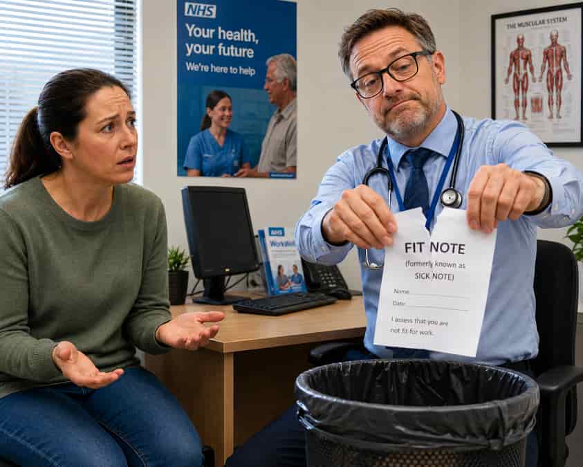 Sick notes scrapped by GPs in NHS trial to keep more UK workers in jobs