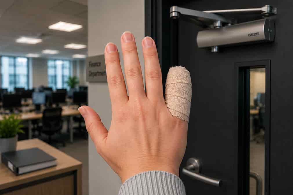Young finance worker loses finger in horrific London office door accident
