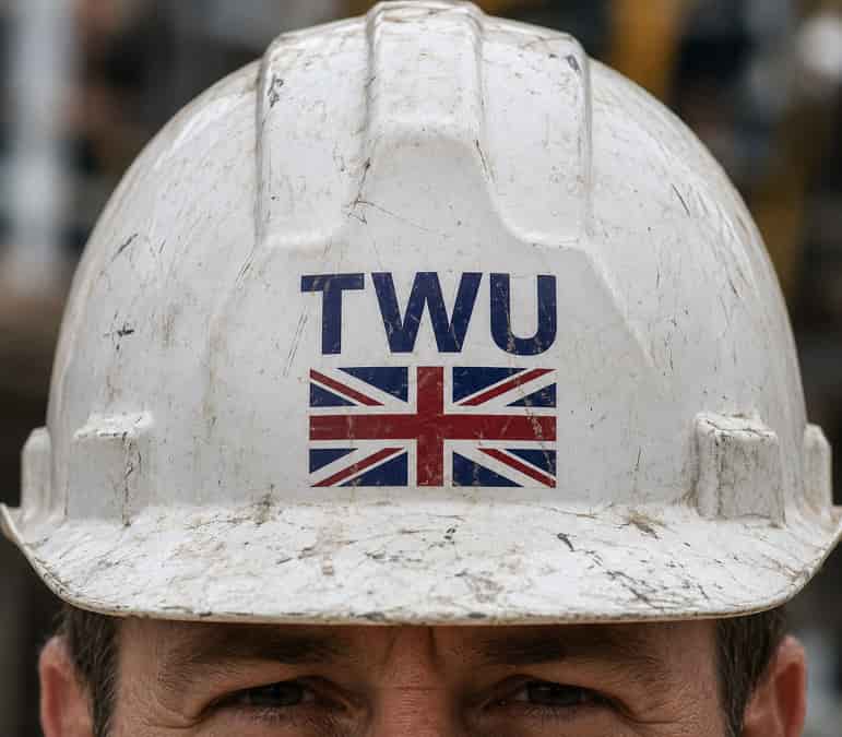 The Workers Union is focused on workers - Worker's helmet in the field