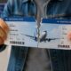 Torn boarding pass at the airport