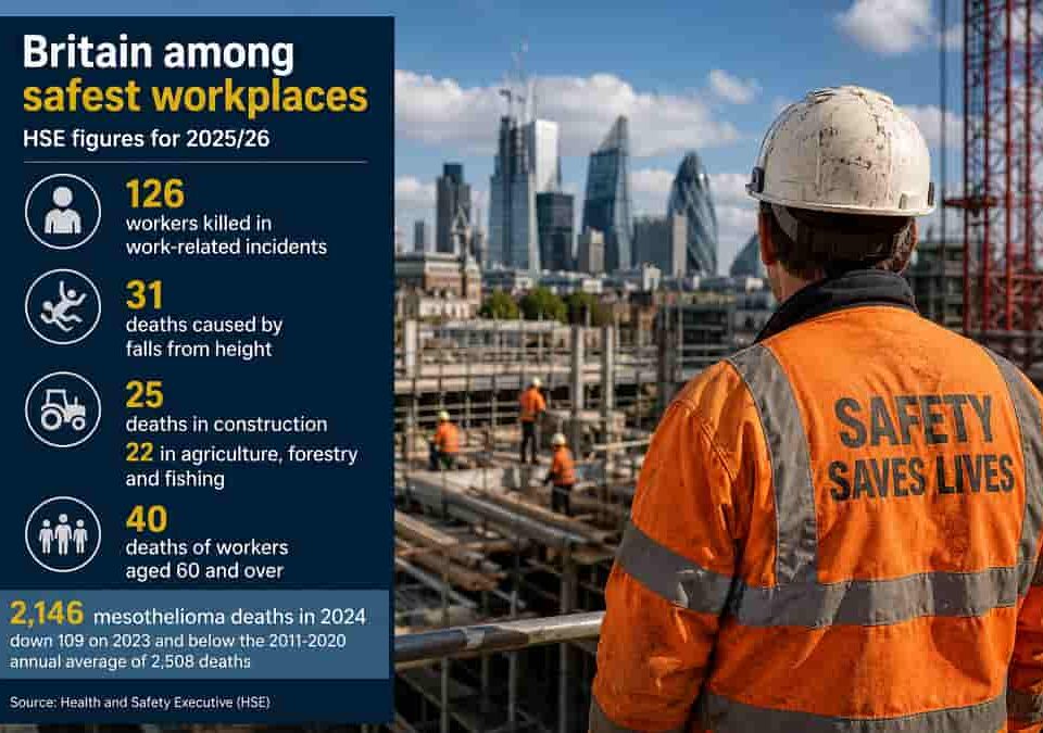 126 workers die as Britain ranks among safest