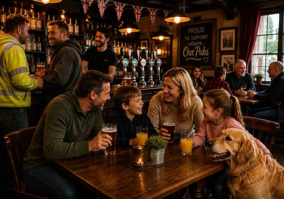 A lively pub with family and friends