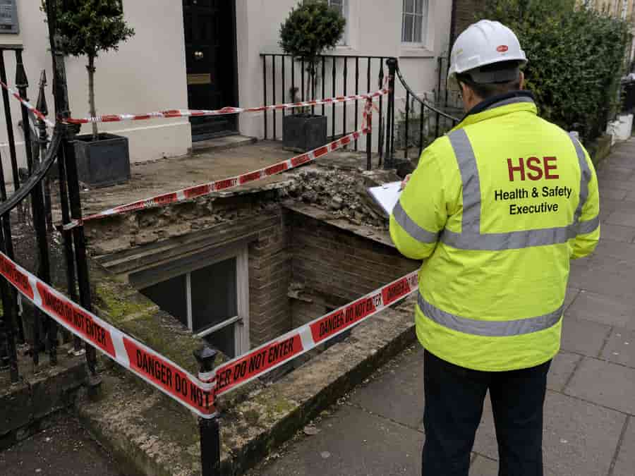 Construction safety check in progress