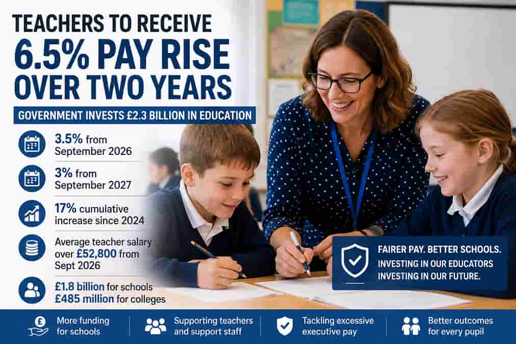 Teachers to Receive 6.5% Pay Rise Over Two Years