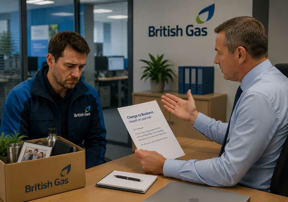 Tense workplace conversation over redundancy