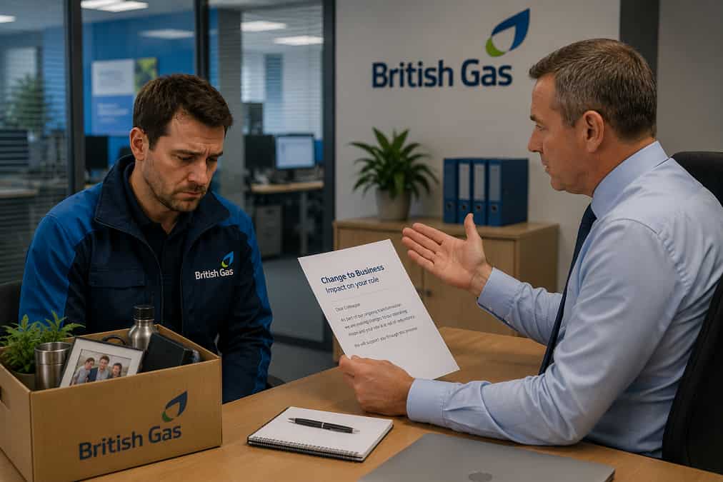 Tense workplace conversation over redundancy