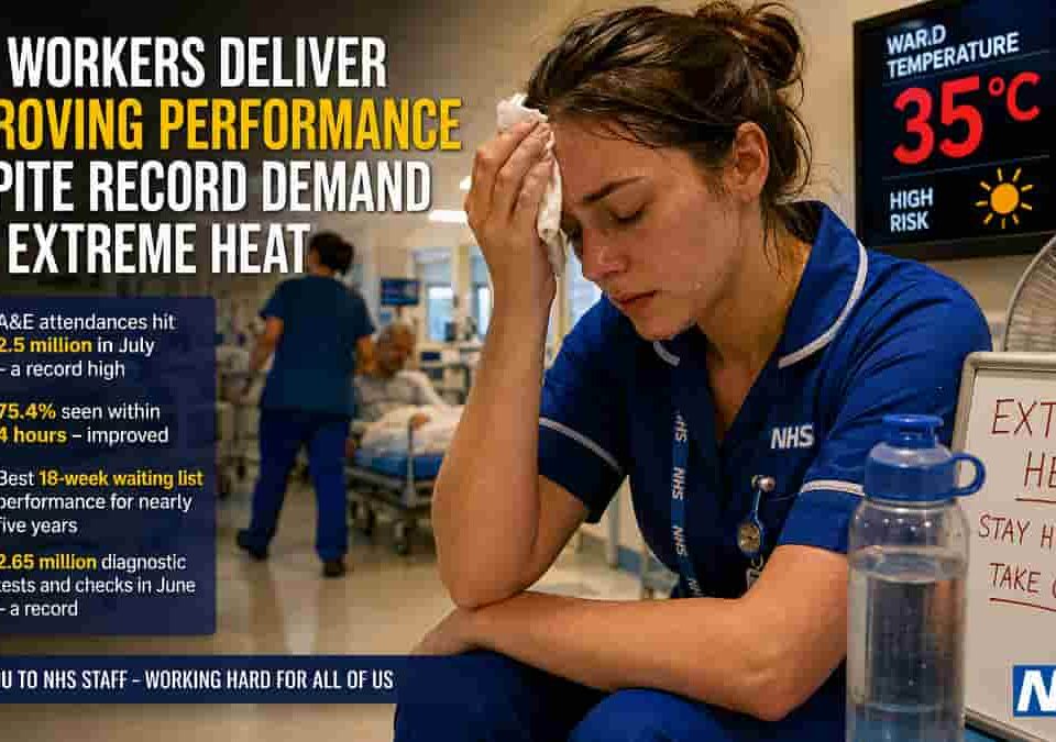 NHS workers deliver improving performance despite record demand and extreme heat