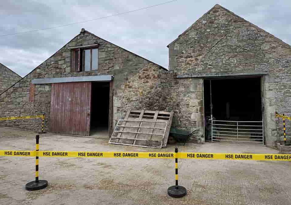Northumberland barn encircled by HSE danger tape