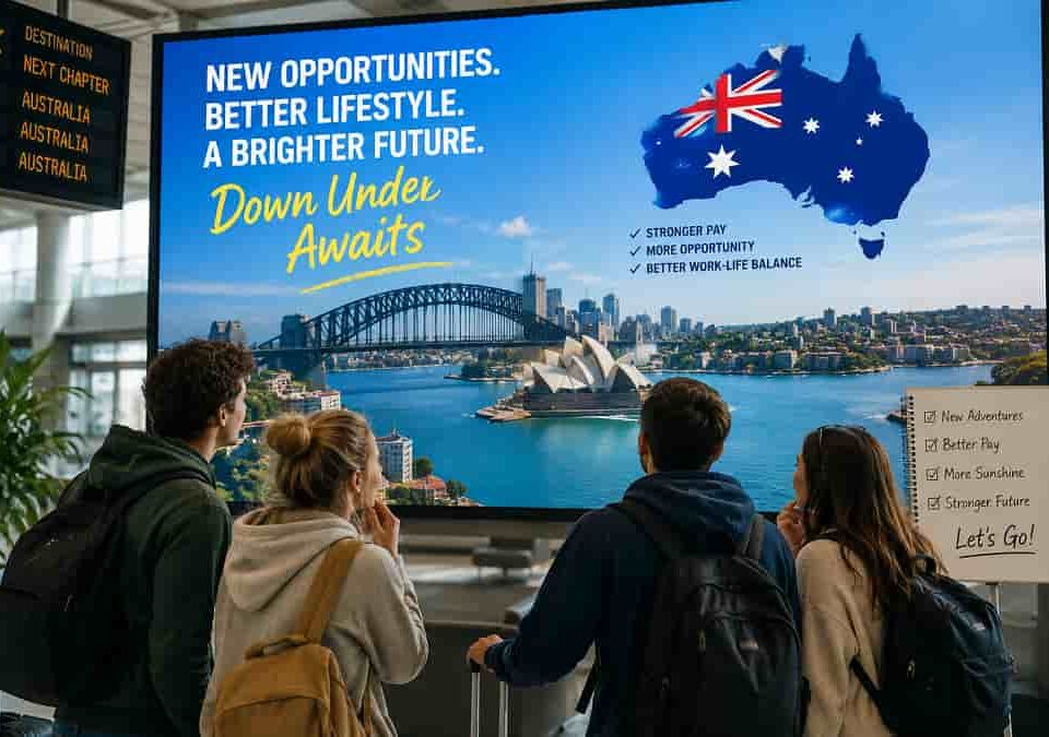 Young workers heading Down Under