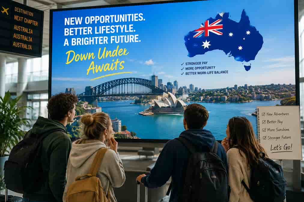 Young workers heading Down Under
